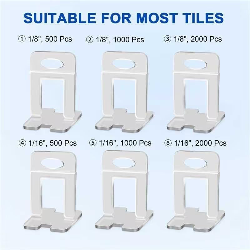 Tile Leveling System Clips – 2400 DIY Tile Spacers for 1/8″ Ceramic & Stone Inst