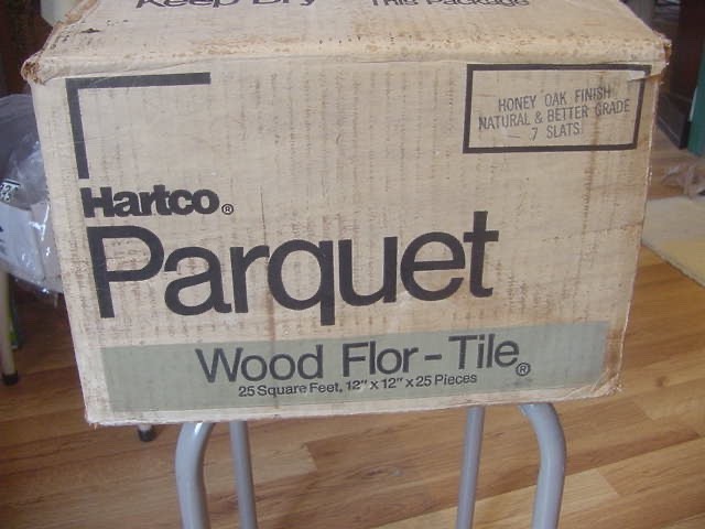 VINTAGE 60s-70s HONEY OAK PARQUET WOOD FLOORING FULL CASE 25 SQ.FT. 12” x 12″