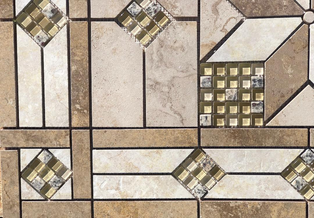 32″ X 20 3/4″ Tile Medallion & Glass Inlay – Daltile’s Stratford Place tile