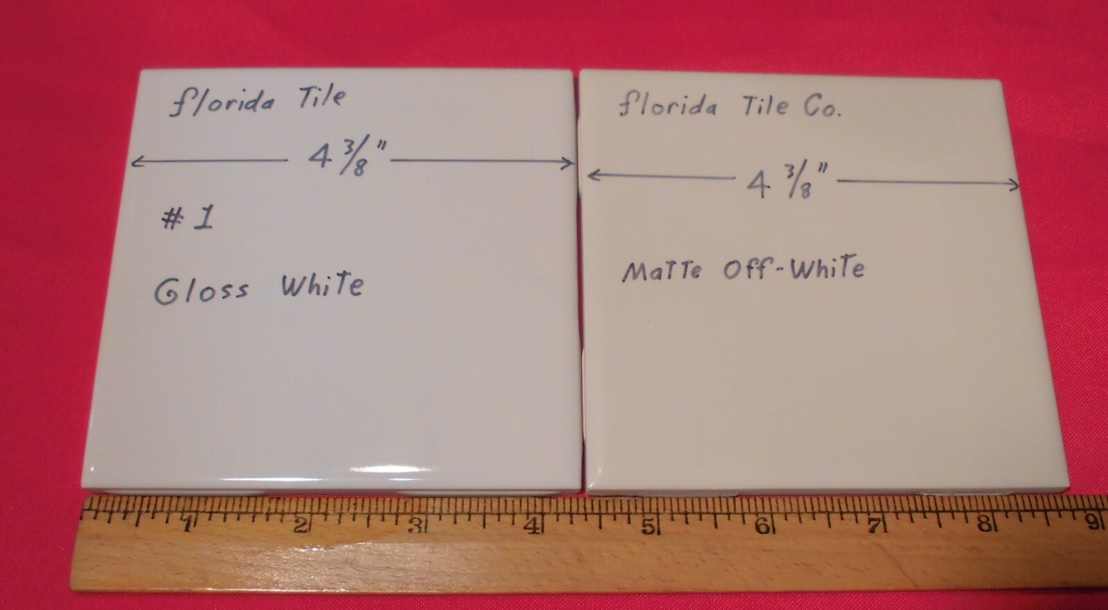 1 pc. Off-White Matte Ceramic Tile: 4-3/8″ by Florida Tile Co. New Old Stock