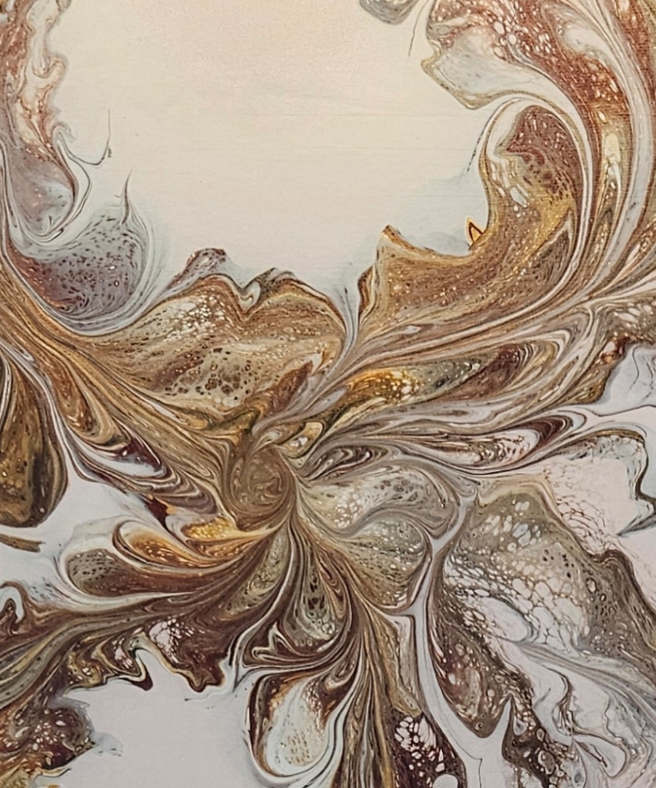 Lg 24×36 Beautiful epoxy resin coated floral dutch pour/w matching coasters.
