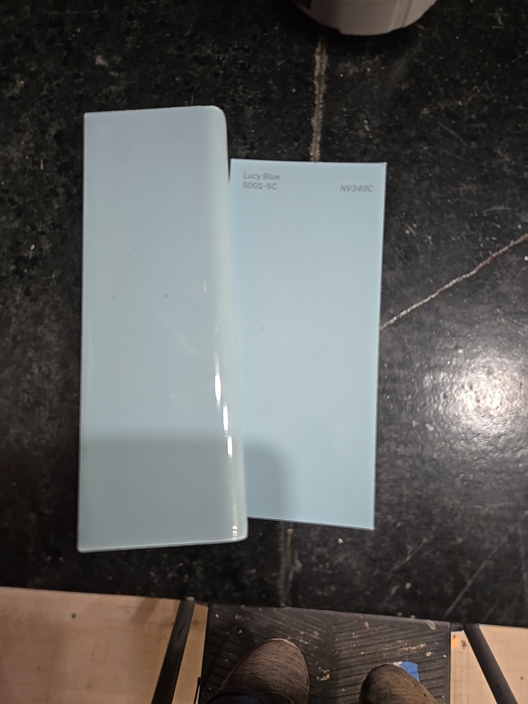 Vintage American Olean 6″ X 2 1/16″ NOS Flat Bullnose Blue Trim Tile