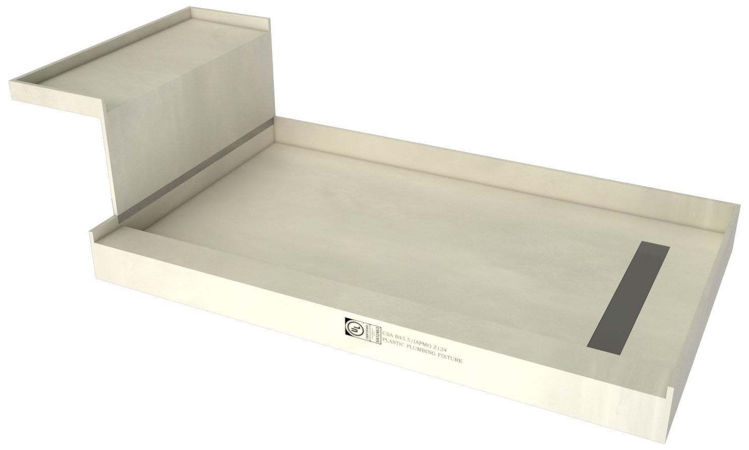 Tile Redi RT3648RSRB36KIT Base’N Bench 60″ x 36″ Rectangular – Nickel