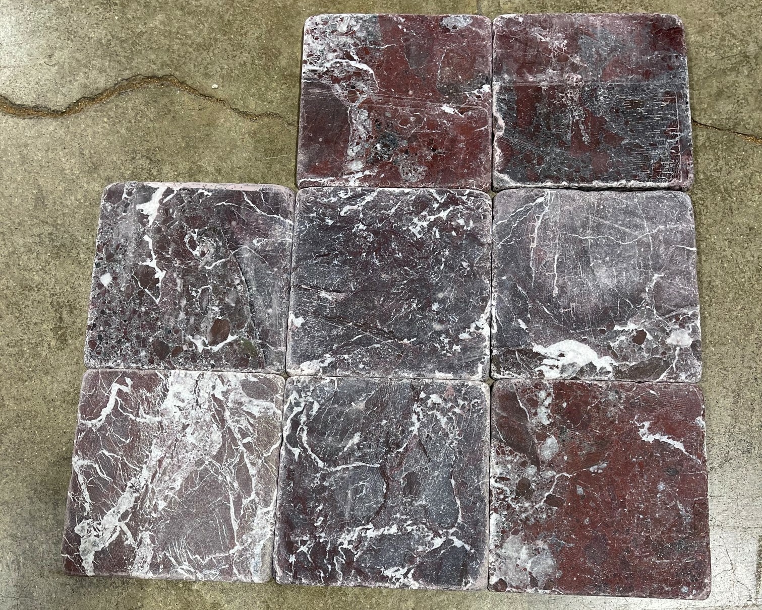 Purple Rosso Levanto Natural Stone Tile Kitchen Remodel Hall 6×6 (1 Tile) T-98B
