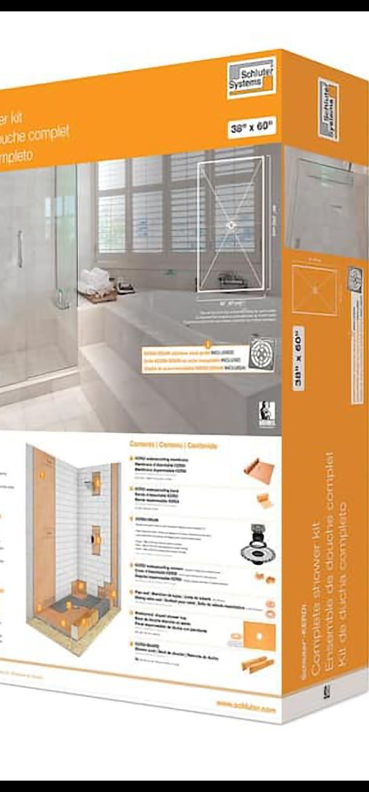 Schluter Kerdi Shower Kit 38×60 With Stainless Steel Grate 4″ Included