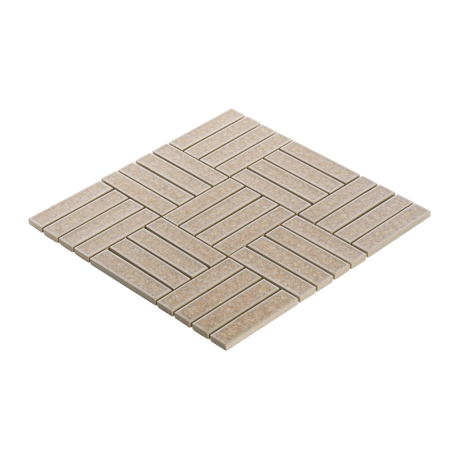 Beige Cream Crackle Glass Basketweave Parquet Mosaic Tile Kitchen Backsplash