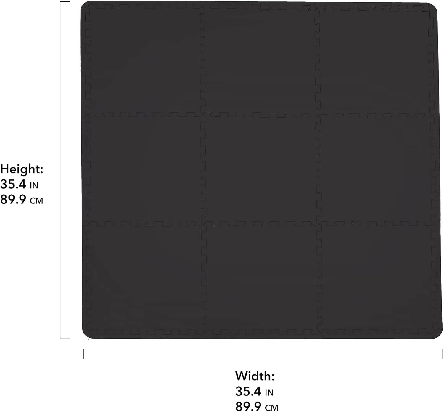 Durable 22-Piece Black Interlocking Foam Floor Tiles – Water-Resistant Coverage
