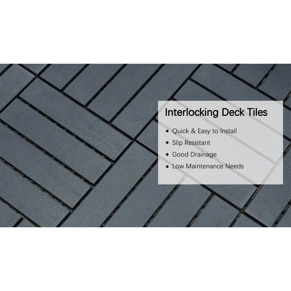 44PC 12″x12″ Interlock Patio Deck Tiles Waterproof Outdoor Flooring Garden Yard