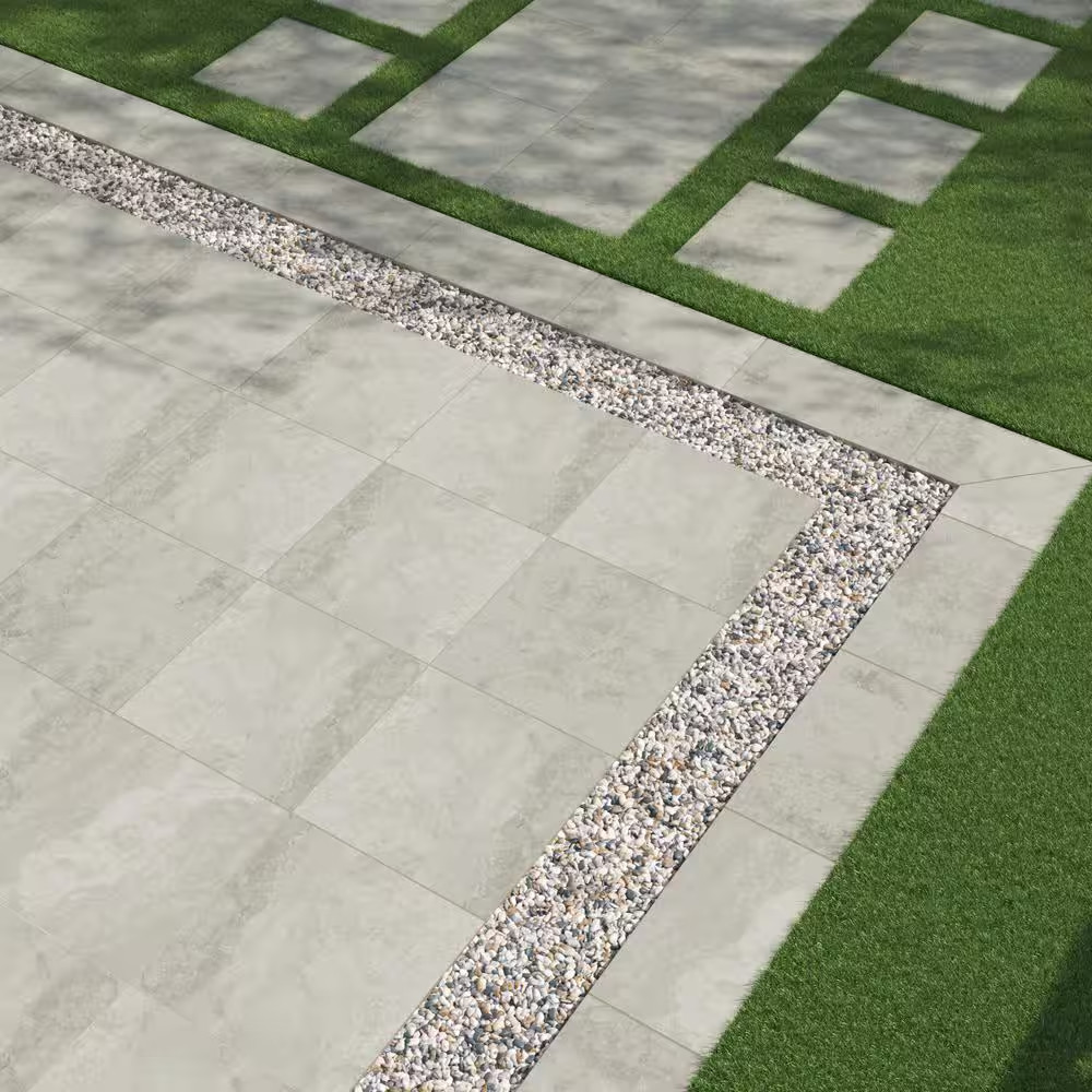 Argento Travertino 2 Cm. X 24 In. X 24 In. Matte Porcelain Stone Look Paver Tile