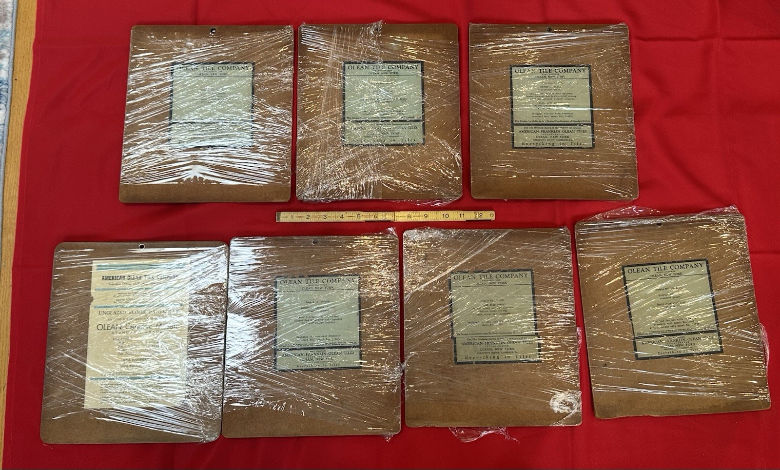 Lot of 7: Vintage Salemen’s Sample Masonite Boards, from 1950’s -1960’s, Used