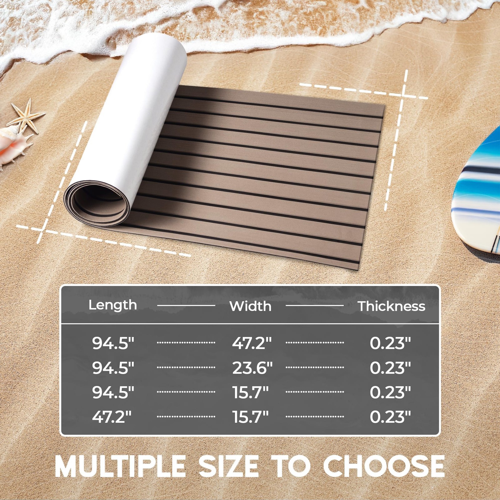 Boat Flooring EVA Foam Boat Decking with Self-Adhesive Non-Slip Marine Carpet…