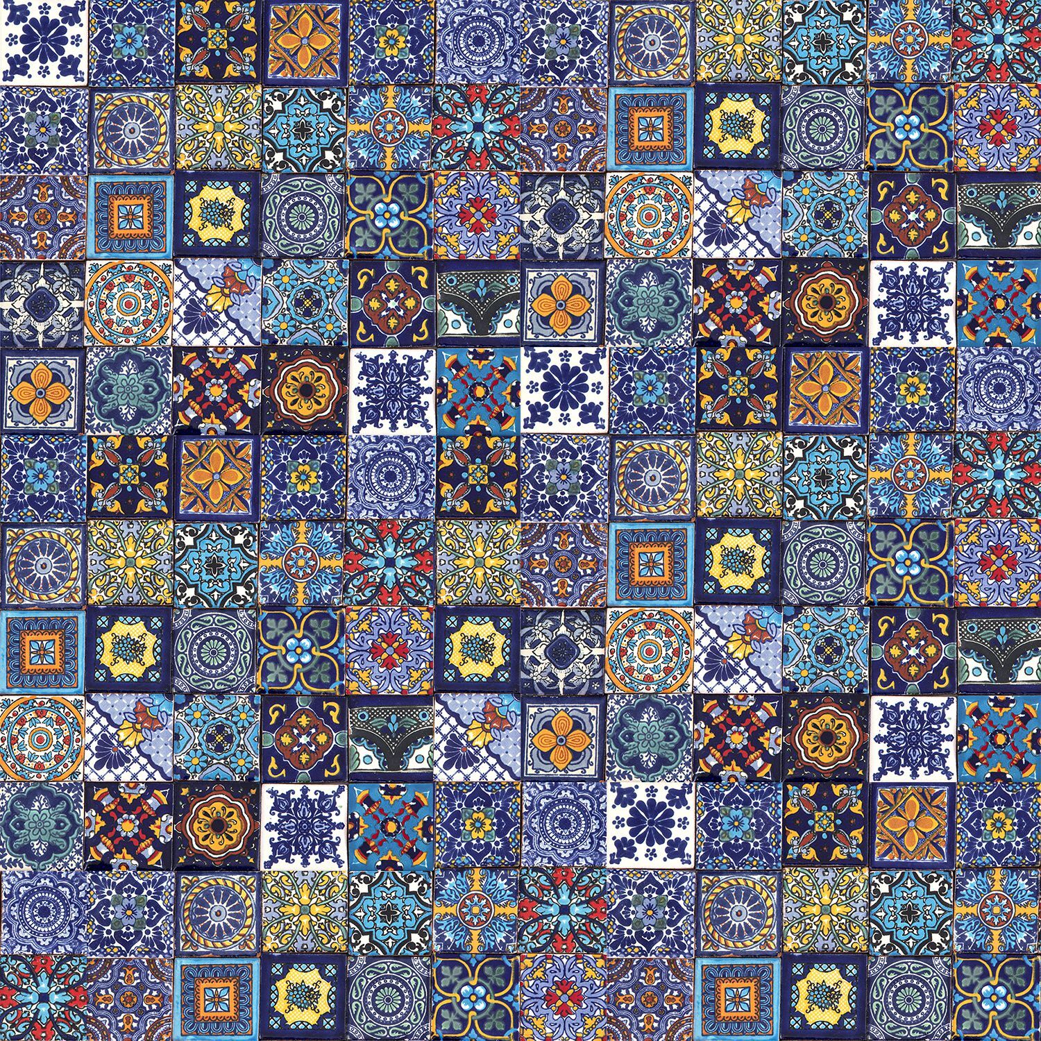 120 Mexican Ceramic Tiles 2×2 in Talavera Decoration Mosaic for Bathroom -Tonito