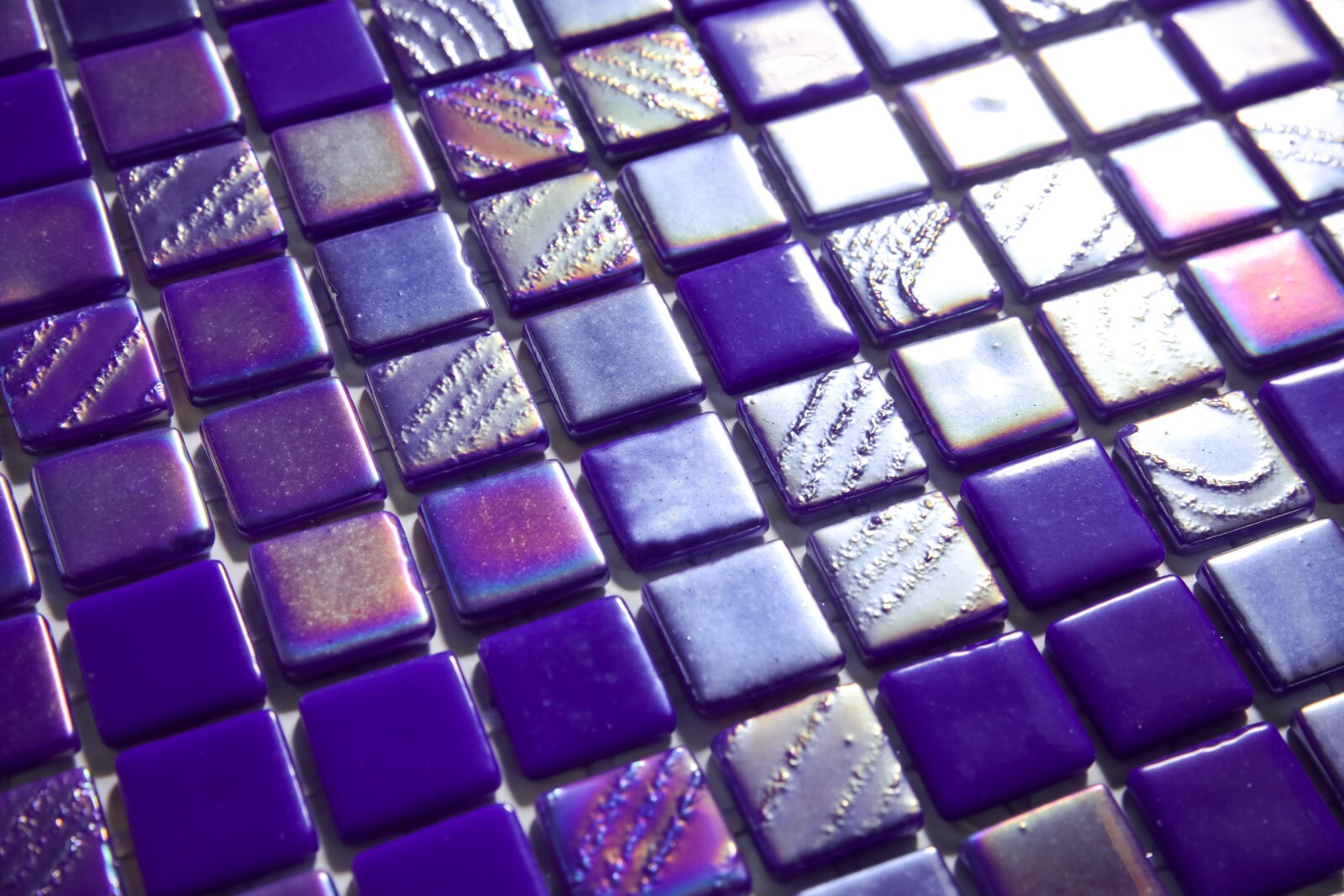 Pressed Glass Mosaic on Net for Pool 32.5×51.5 -Alves Blend Cobalt Pool
