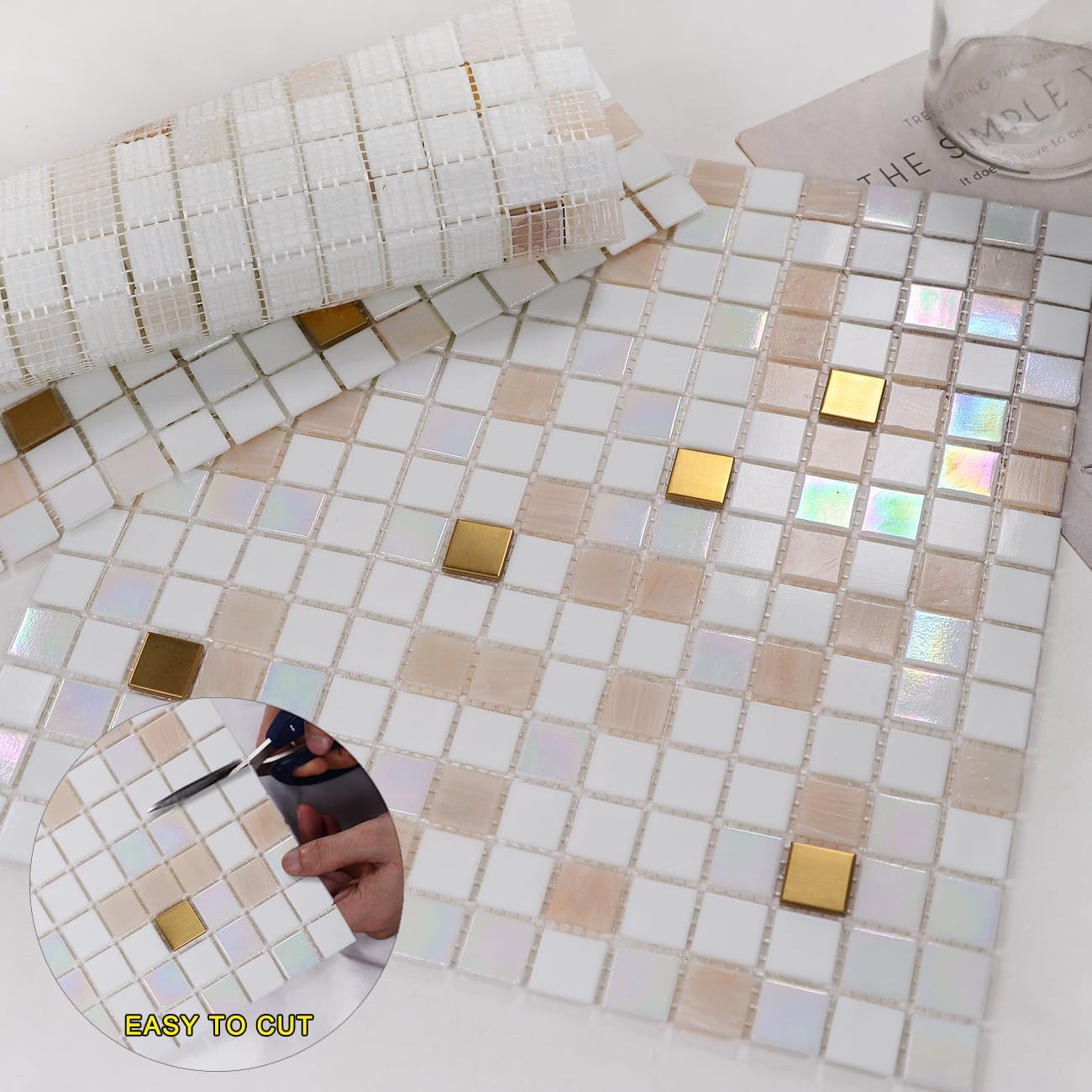 11.5Sqft Glass Mosaic Tiles,Bathroom,Kitchen Backsplash, Swimming Pools,Shower T