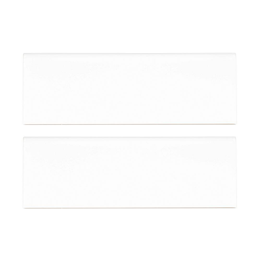 Matrix White 4 In. X 16 In. Glossy Ceramic Bullnose Wall Tile (33.33 Lin. Ft./Ca