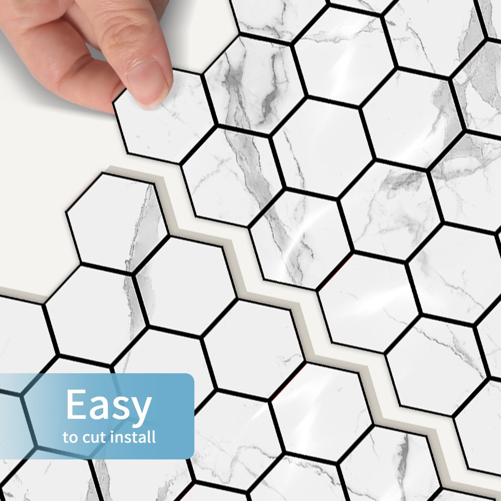 20 Sheets Peel And Stick Backsplash|Self-Adhesive Kitechen Hexagon Mosaic Tiles