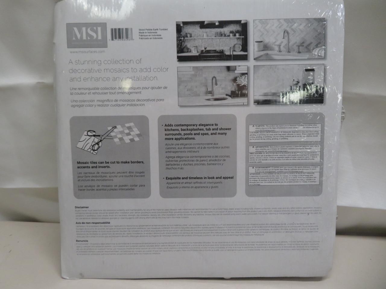 MSI Sliced Pebble Earth 12 in. x 12 in. x 0.38 Tumbled Marble Mesh-Mount Tile
