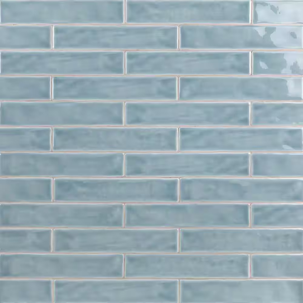 Newport Light Blue 2 In. X 10 In. X 11Mm Polished Ceramic Subway Wall Tile (40 P