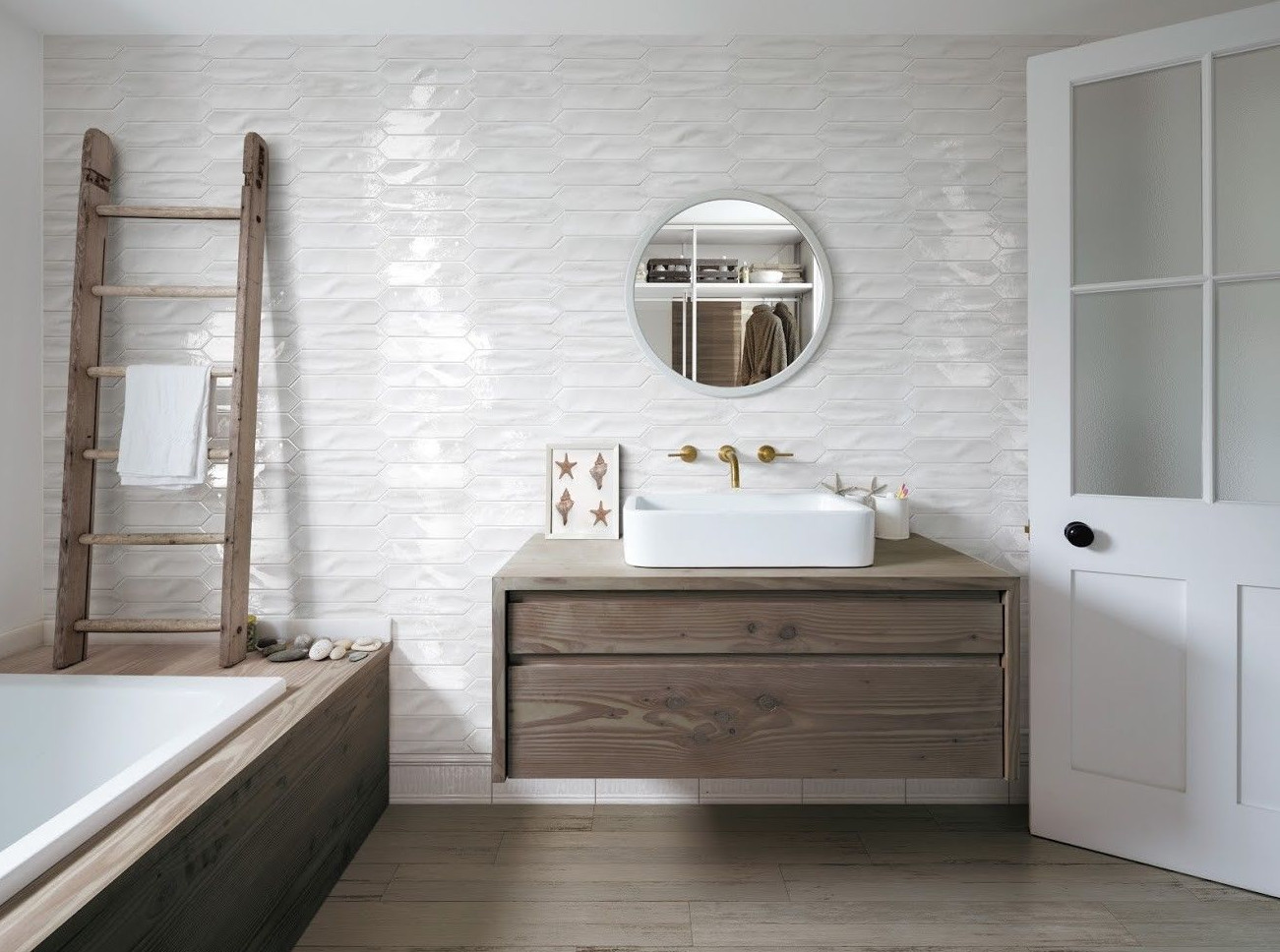 3×12 Modena Collection White Glazed Ceramic Tile Backsplash Decor Wall Bath