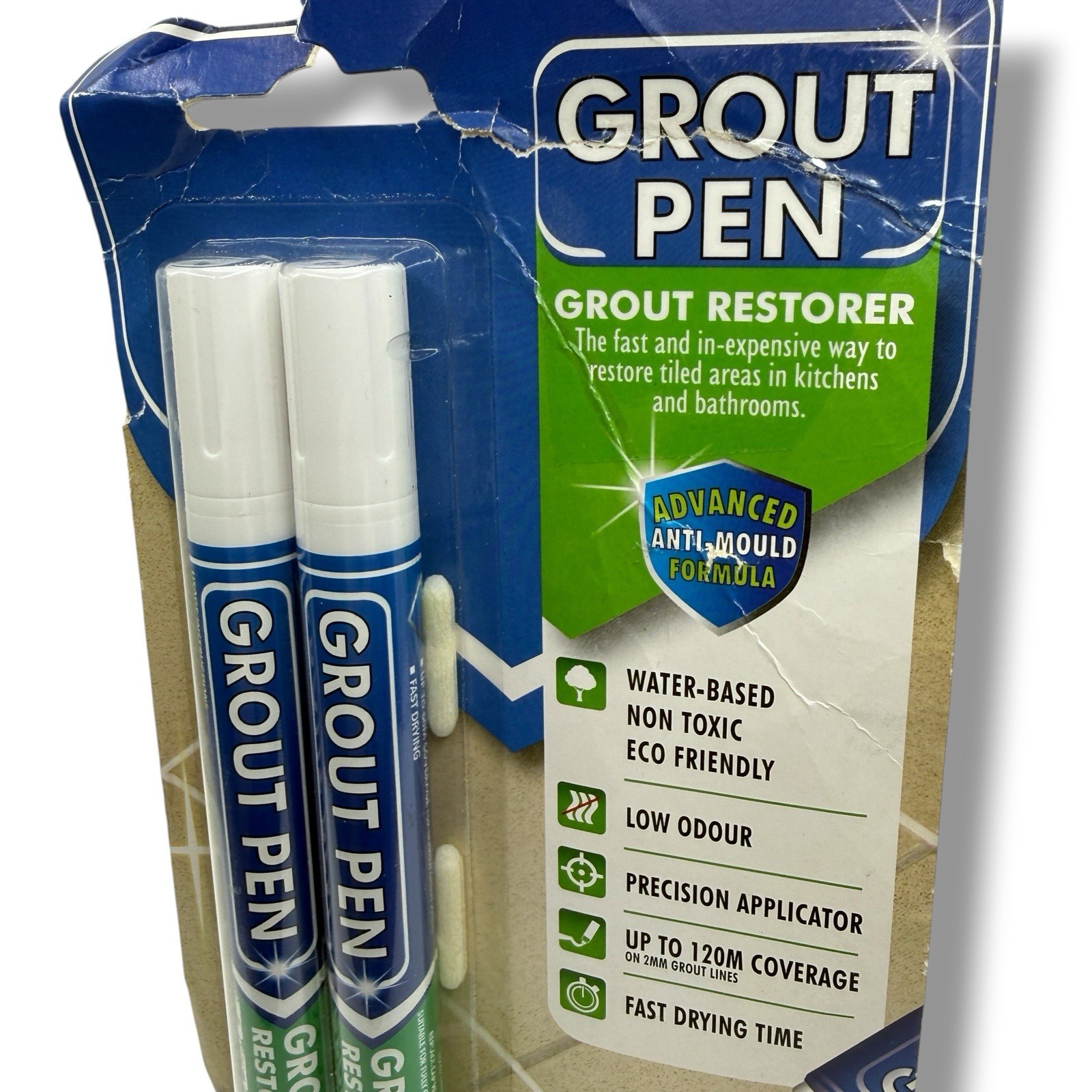 Grout Pen White Tile Grout Paint Marker Waterproof Sealer 2 Pack Rainbow Chalk