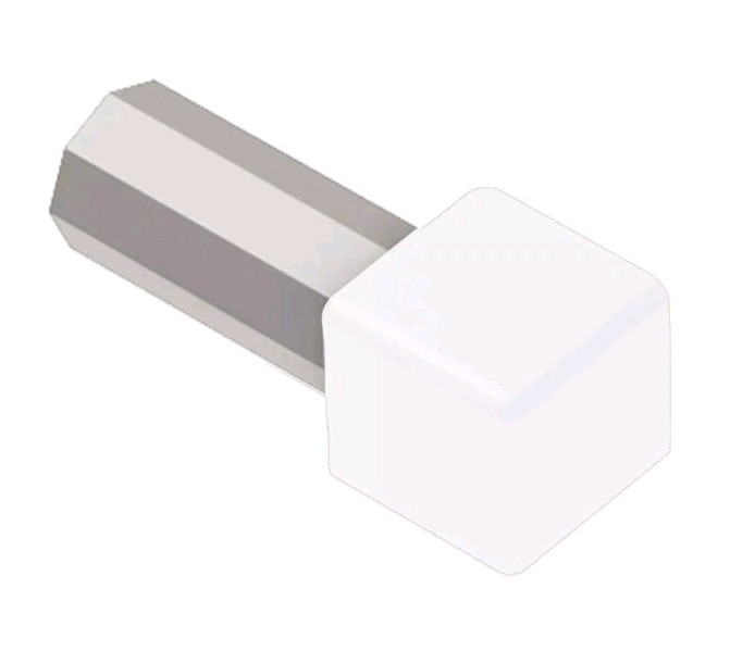 4x Schluter ED/Q60BW Quadec Out Corner 1/4in. Aluminum Bright White