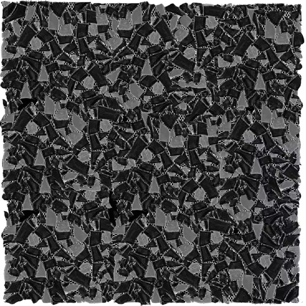 Black 11.8 In. X 11.8 In. Pebble Polished and Honed Glass Mosaic Tile (4.83 Sq.
