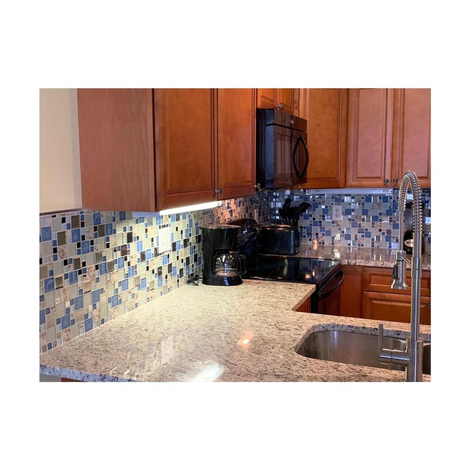 Blujellyfish Blue Sea Glass Tile Backsplash Beach Style Mosaic Tiles Real Sea…