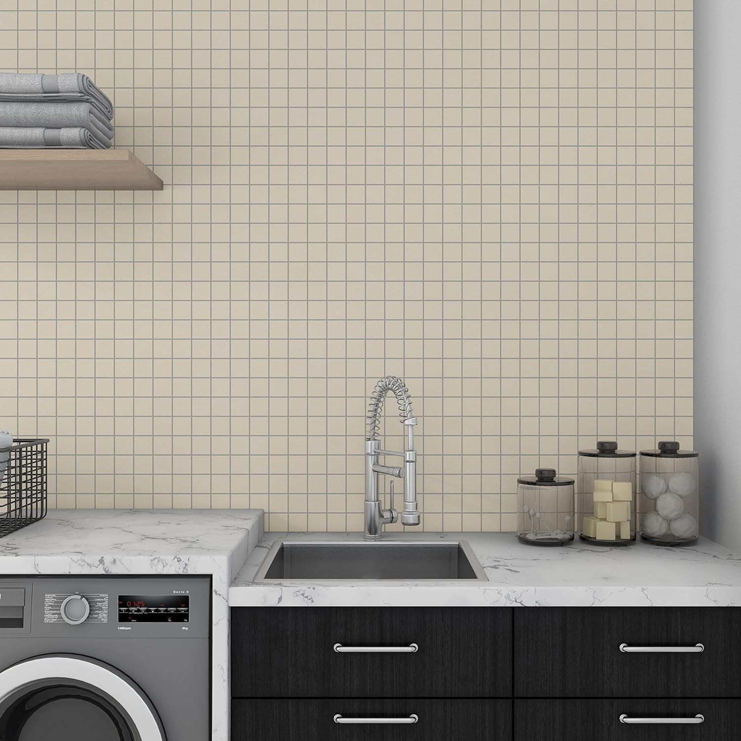 Matte White Porcelain Mosaic Tiles – 12 PC for Floors & Walls