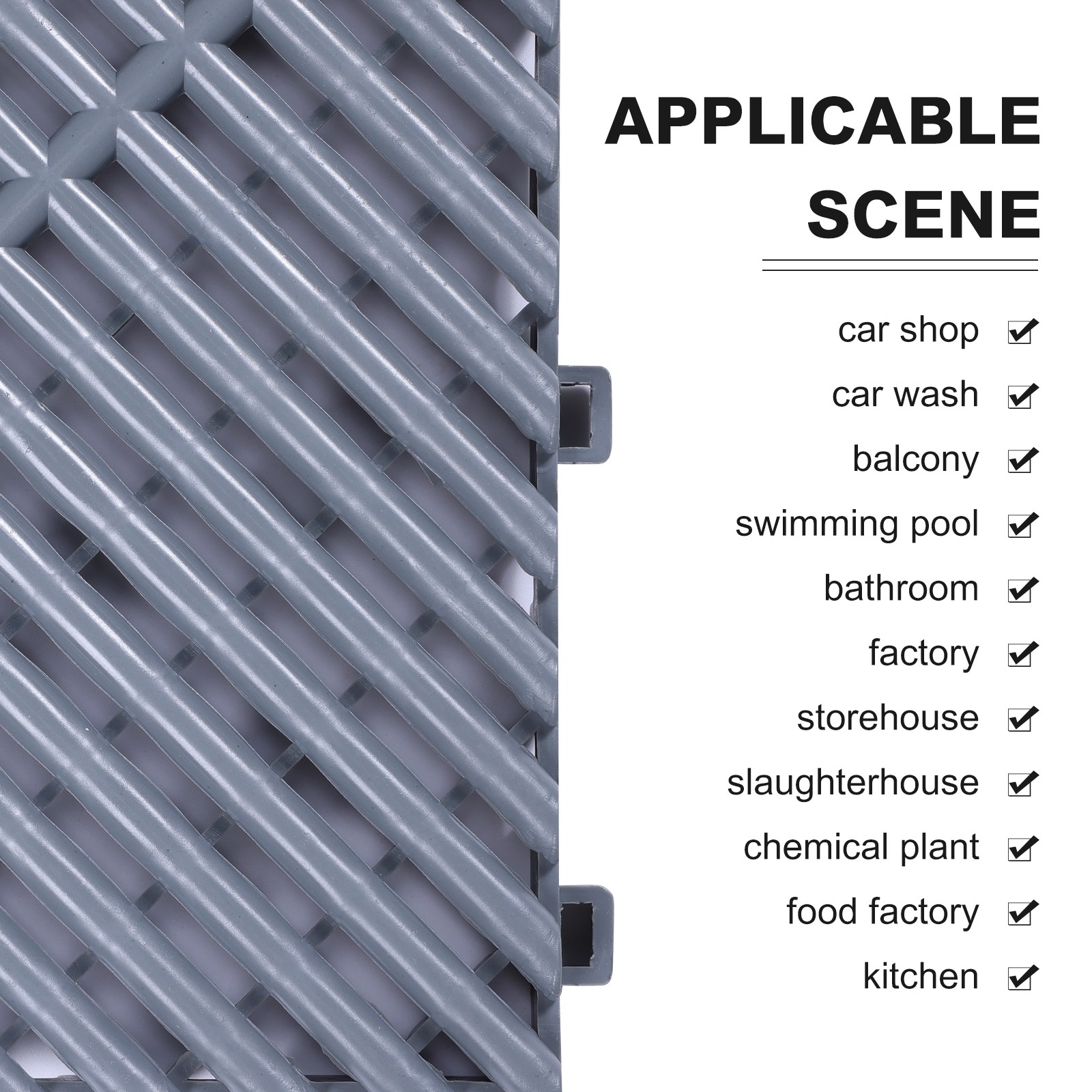 20/25/34 Pack Interlocking Garage Floor Tiles Vented Water Drainage 15.7″x15.7″