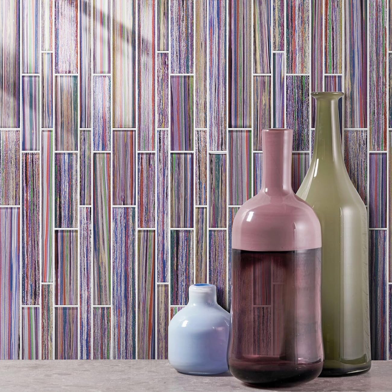 Artisan Glass Mosaic Tile Backsplash Bathroom Kitchen