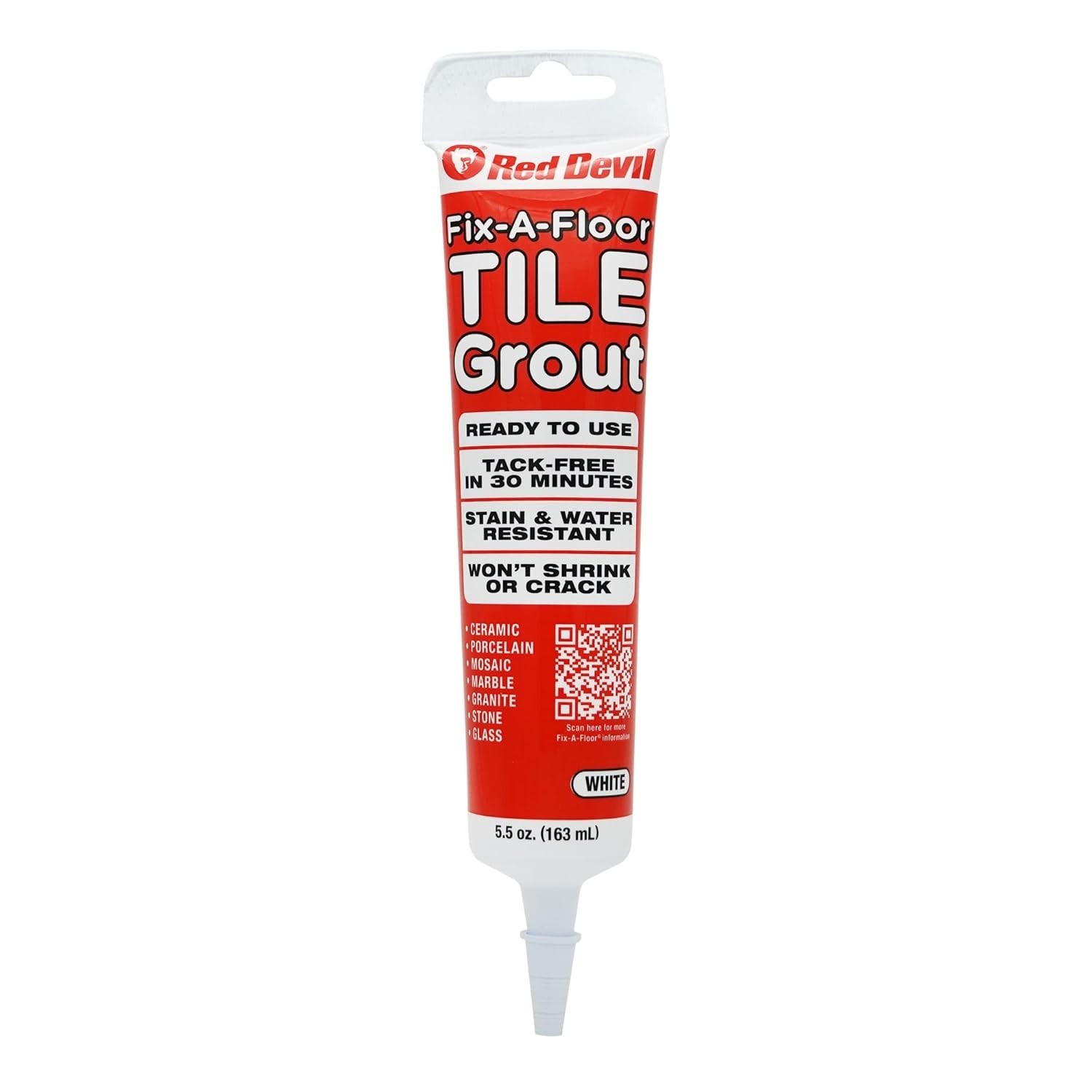 Versatile White Grout for Ceramic, Marble & More – 5.5oz Squeeze Tube