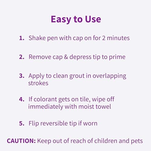 Grout Renewer Pen, White Grout Paint Pen, Instantly Restores Grout Co