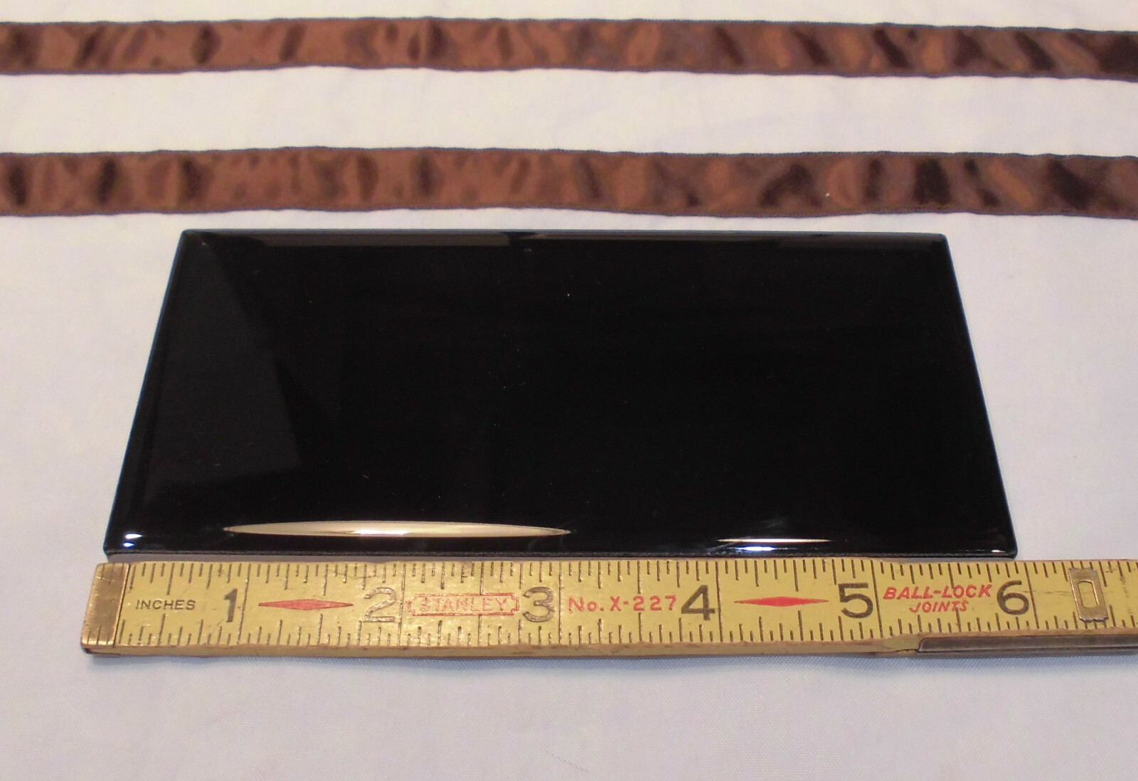 10 pcs. *Gloss Black* 3″ X 6″ Subway Ceramic Tiles; by American Olean, New Stock