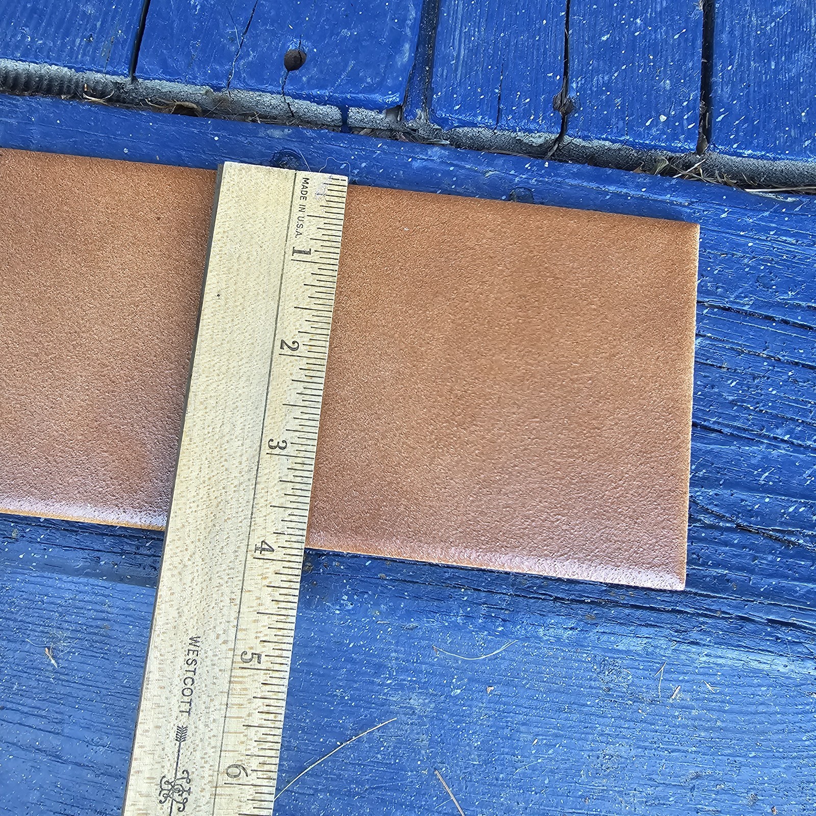 Florida Tile Brown 8×4″ Speckled Terra Cotta Look 90 R2 Vintage Estate Find USA