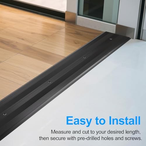 5″Wide Sturdy Thicken Aluminum Threshold Strip, Stylish 36in×5in×0.25in Black