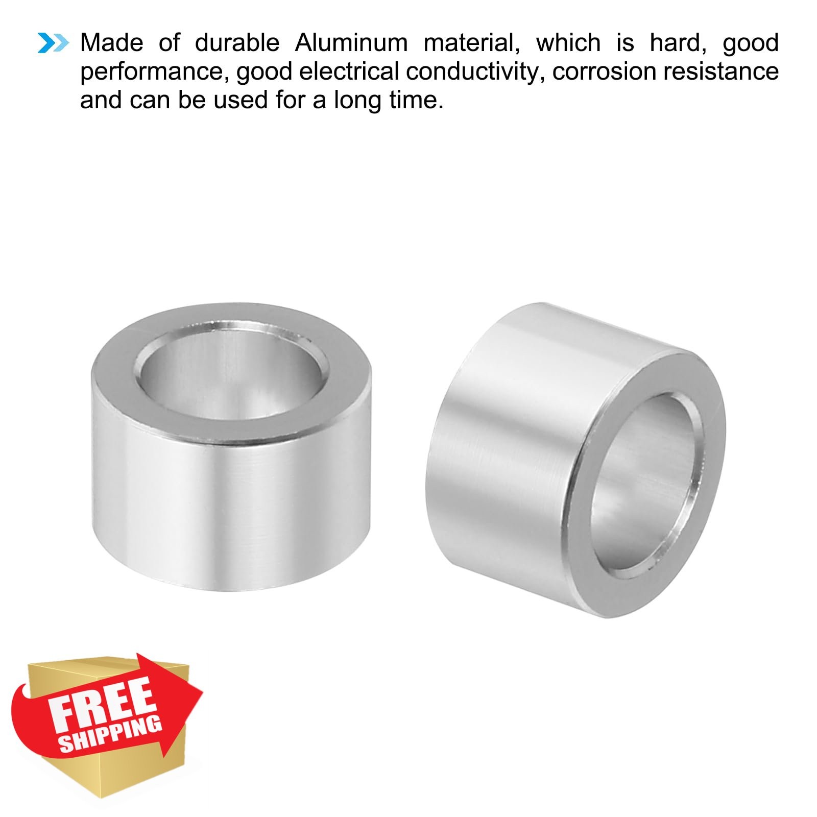 PATIKIL M8 Aluminum Spacers 5/16″ Silver 5 Pcs