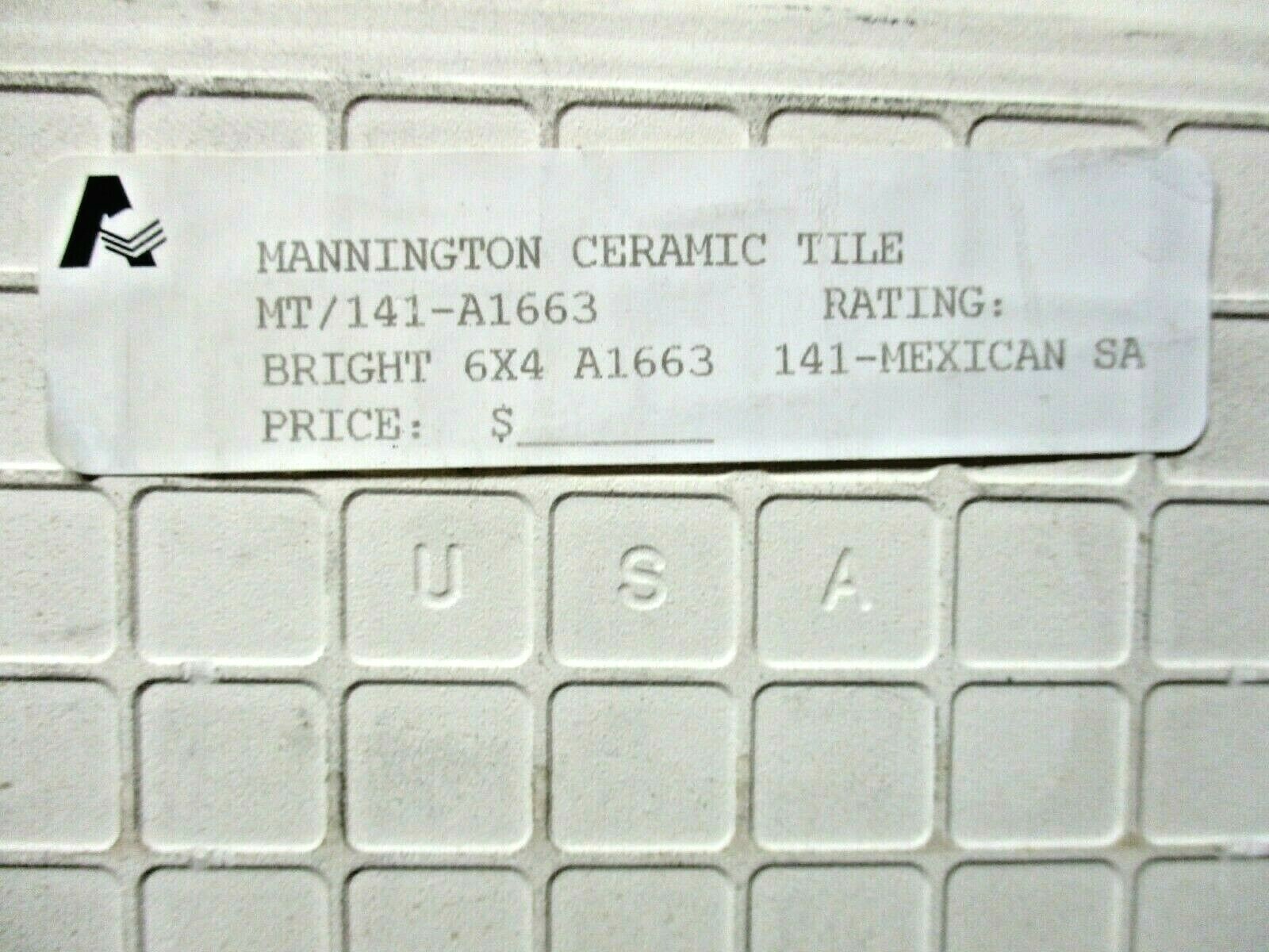 1 Cove Base Wall Tile Mannington USA 6″ Gloss Mexican Sand SA-141 Ceramic Vtg