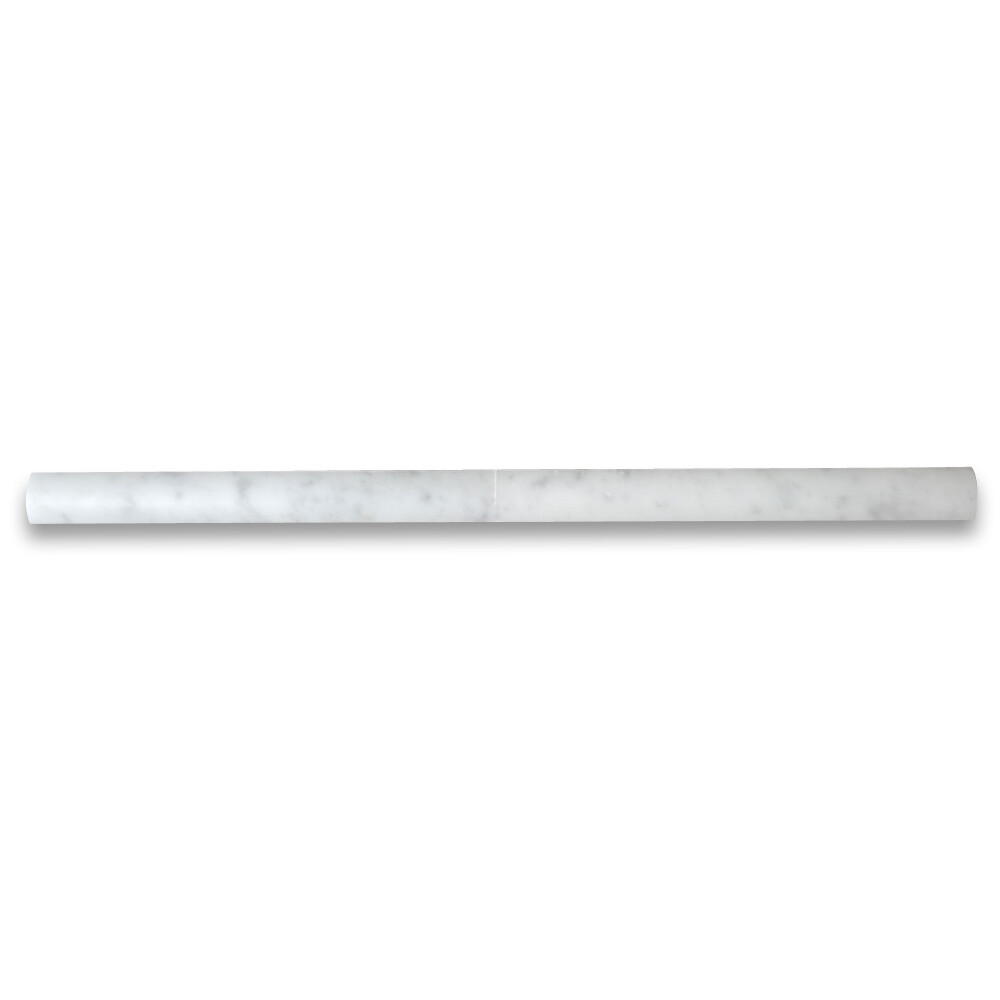 C16H Carrara White Marble Round Cover Edge Pencil Liner Trim Molding Honed