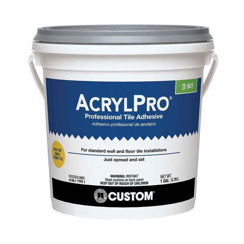 Custom Acrylpro 1 Gal Professional Ceramic Tile 72 Hr. Dry Time Tile Adhesive