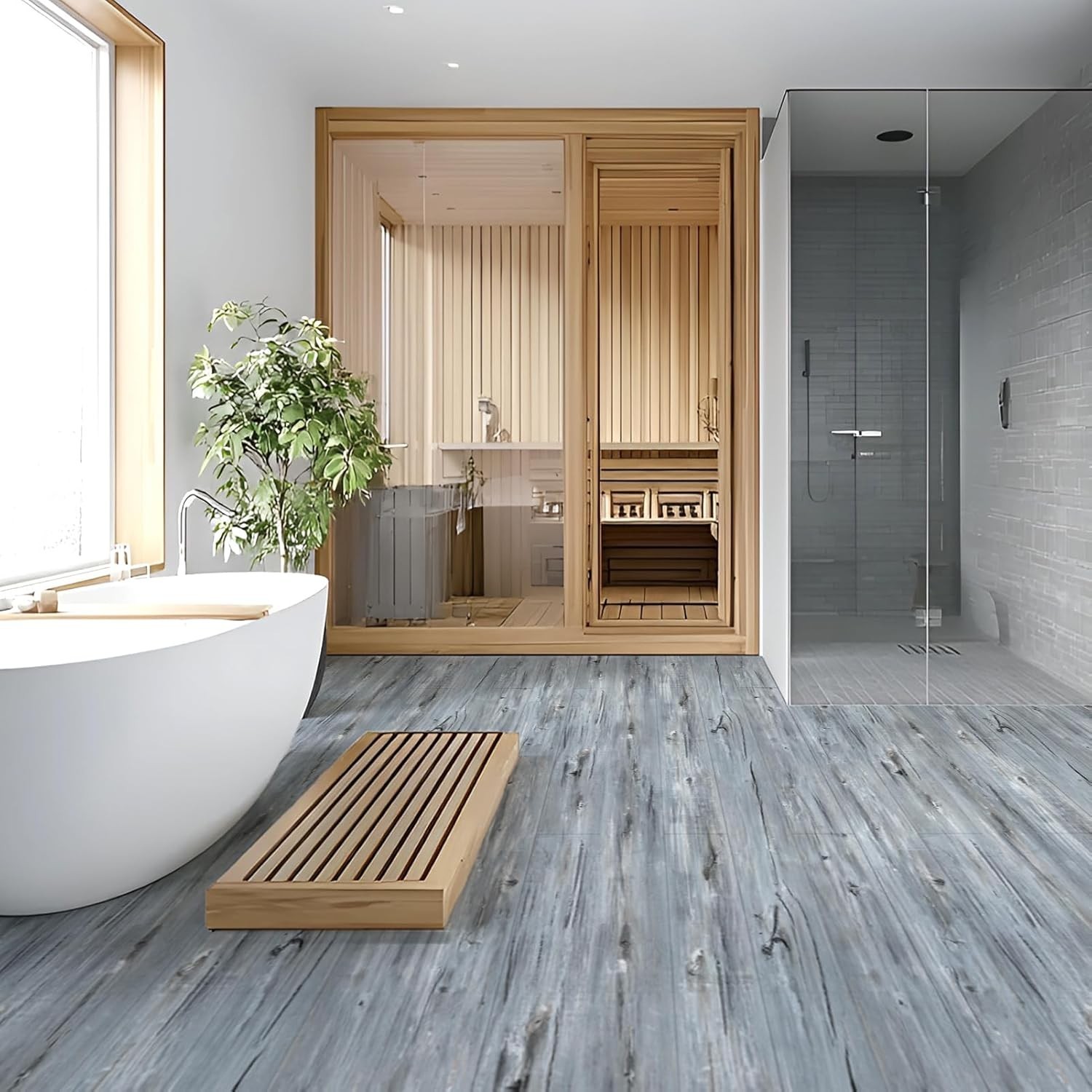 15 Sq.ft Peel and Stick Floor Tiles, 10Pcs Luxury Vinyl Plank Flooring Wood L…