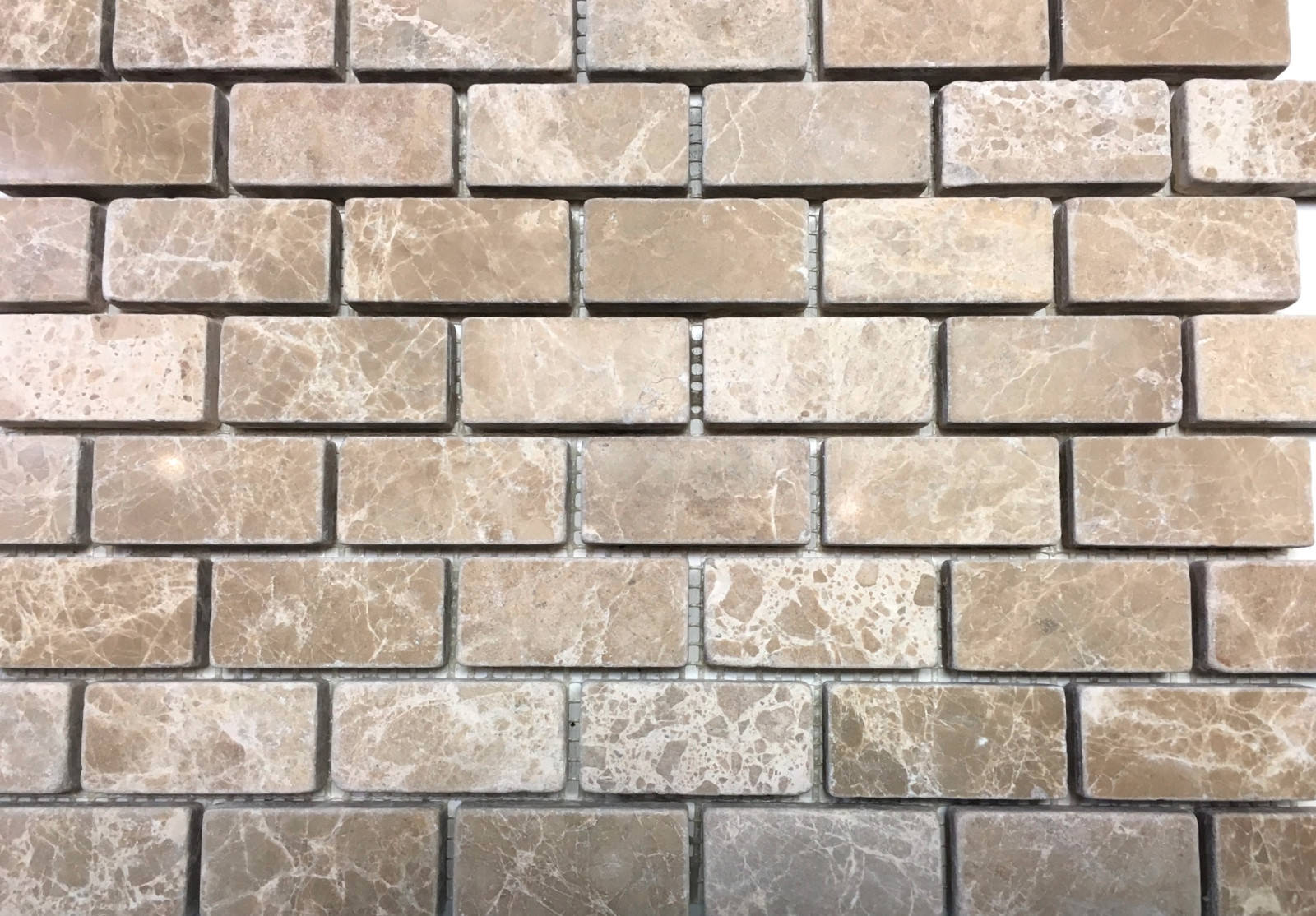 Emperador Light 1″x2″ Tumbled Marble Mosaic Tile Wall Backsplash Floor Kitchen
