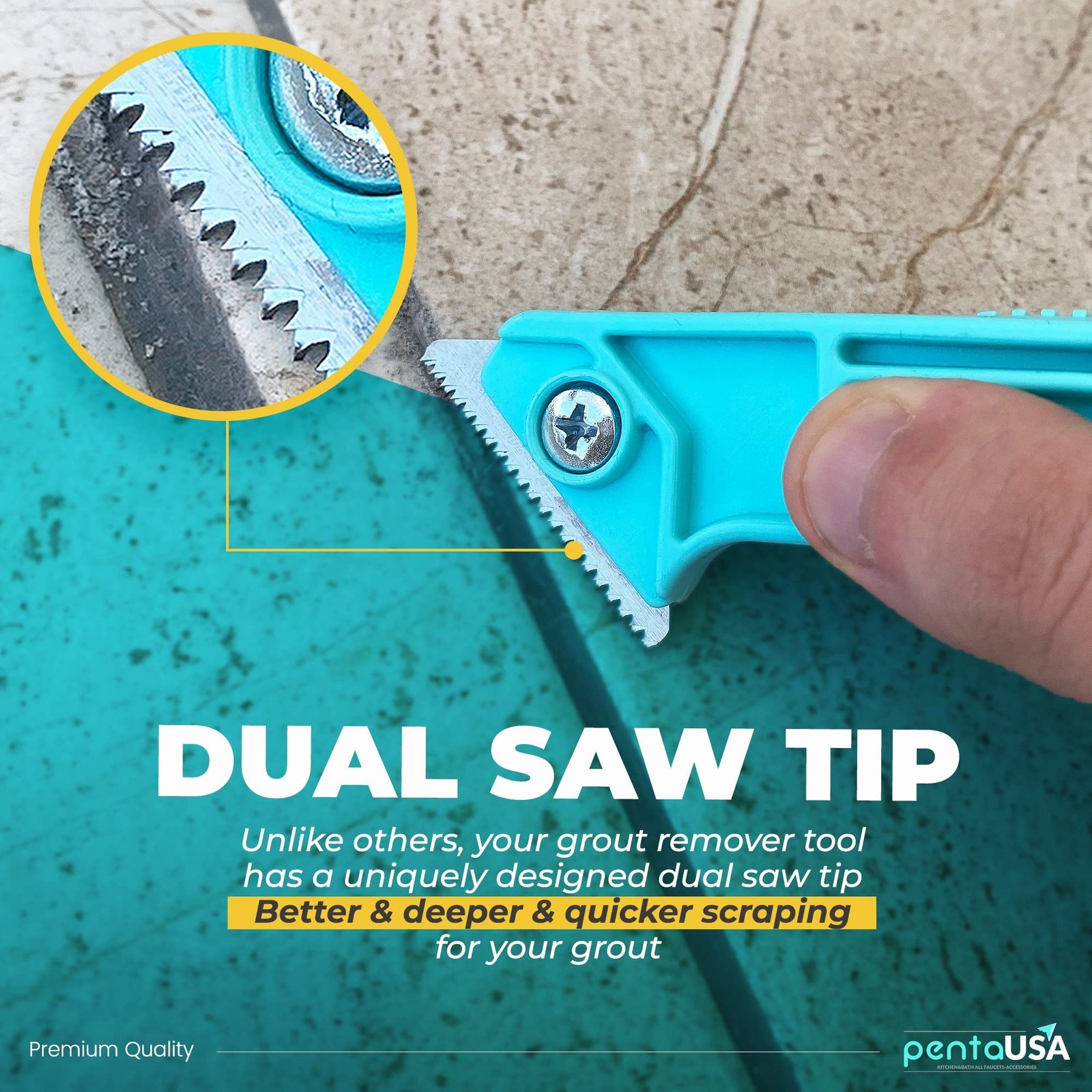 PentaUSA Grout Removal Tool – Caulk Remover Tool for Tiles, Tile Grout Scrape…