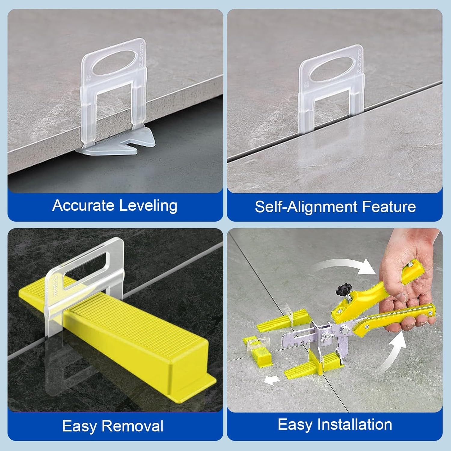 DGSL Tile Leveling System, 4650-Piece 1/16″ Tile Spacers Clips Tile Tools, Tile