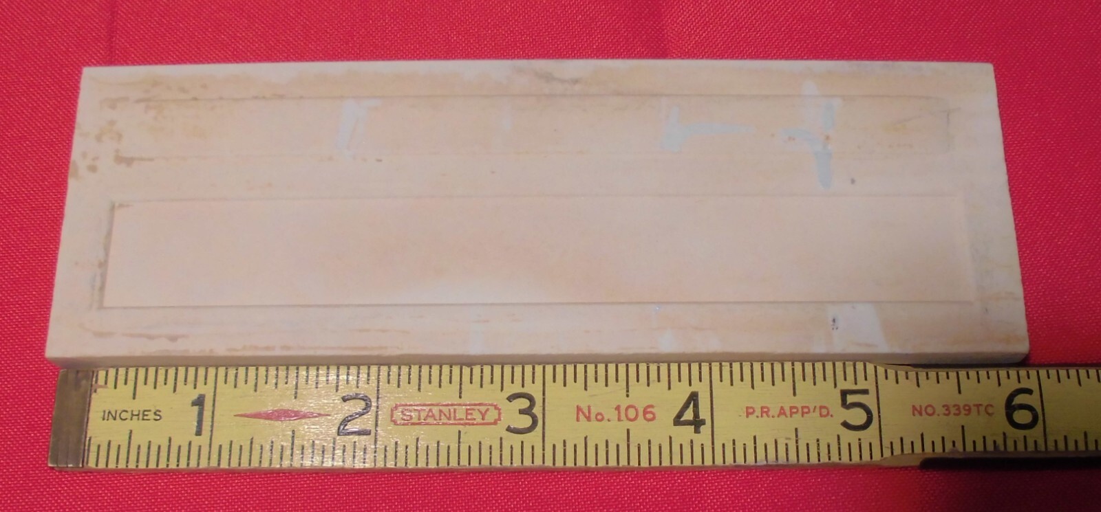 1 pc. Stardust Gray: 2” X 6” Speckled Glossy Bullnose Ceramic Tile, Stylon, Used