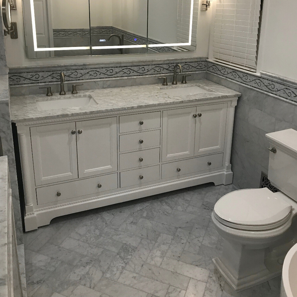 C53H 4×12 Carrara White Marble Honed Wall and Floor Tile Venato Bianco