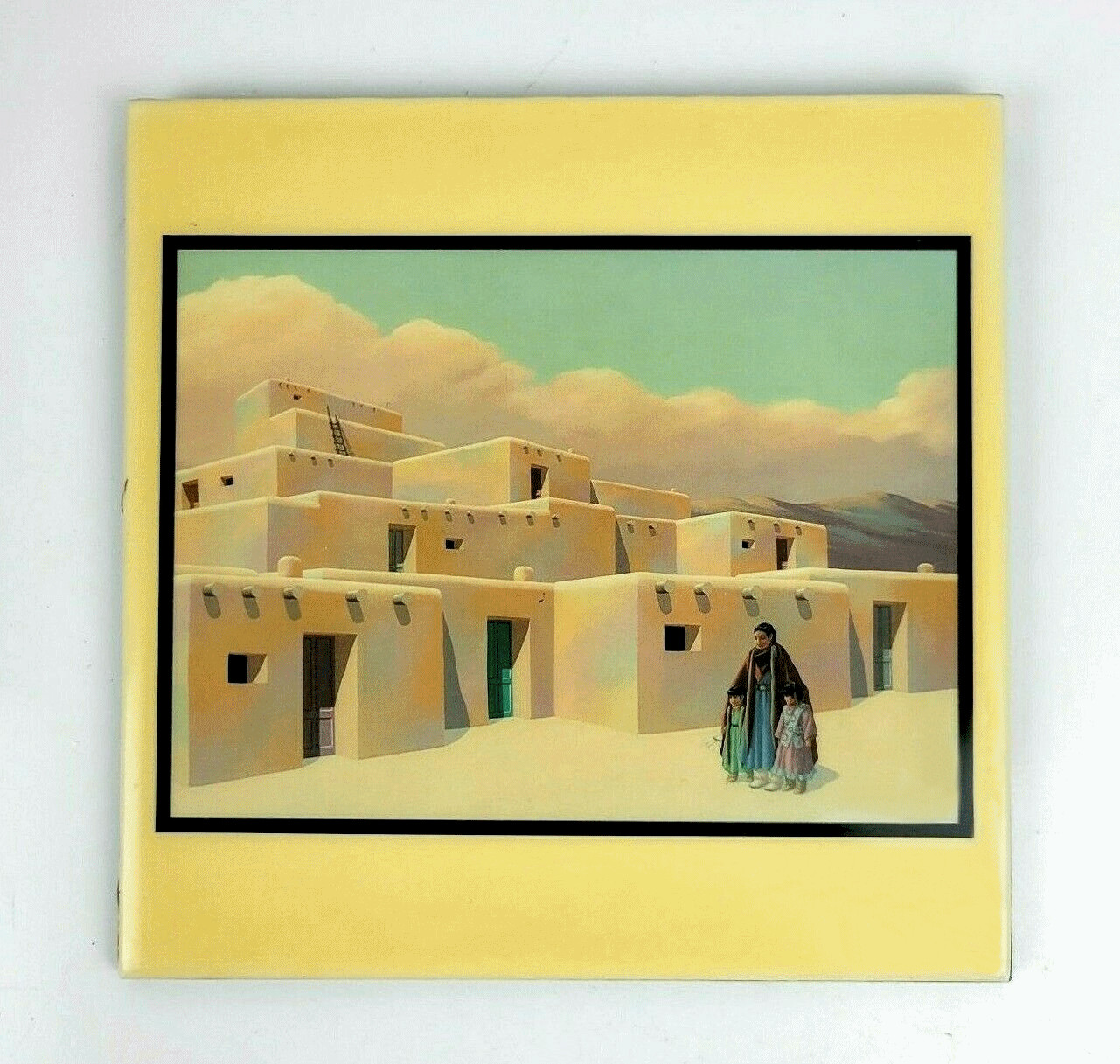 Deborah Hiatt Ceramic Art Tile “Sheltered Hearts” Art Co. 8″ x 8″ Made in USA