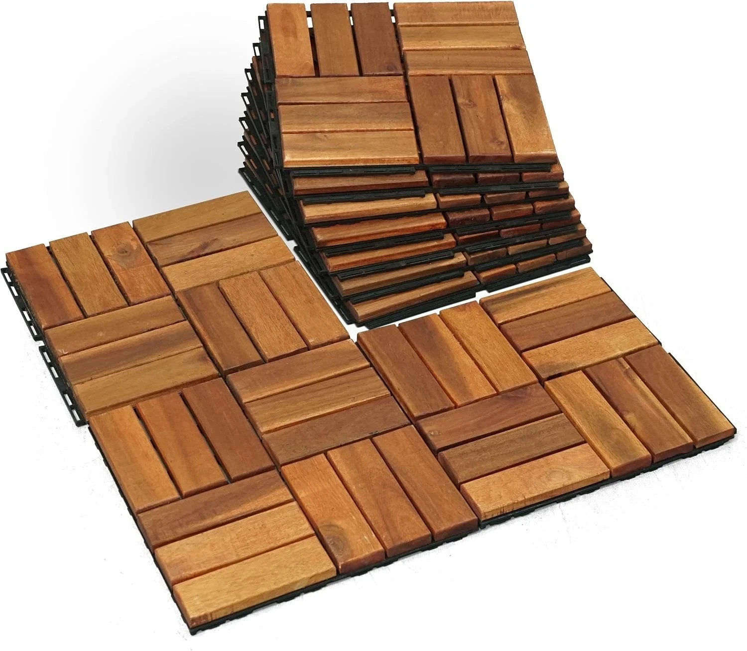 Wood Deck Interlocking Tiles 12″X12″ Indoor Outdoor Flooring for Balco