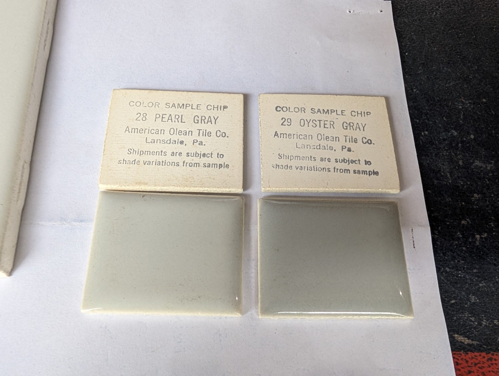 2 pcs American Olean Bullnose 4-1/4″ Square Pearl Gray #28 Glossy NEW S4449