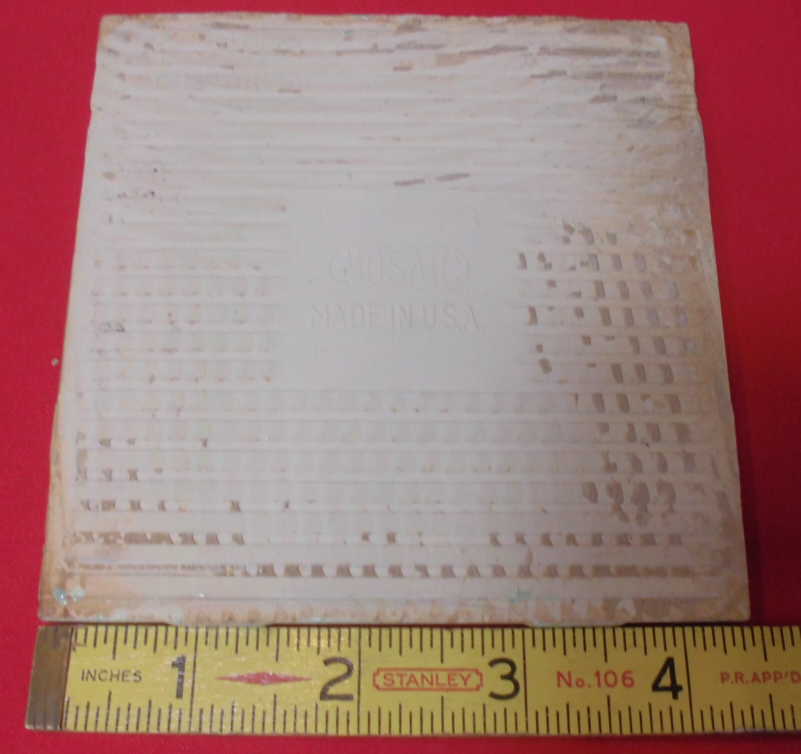 1 pc. Ming Green: 4-3/8″ Glossy Ceramic Tile: by Mosaic Co. Used from 1950’s