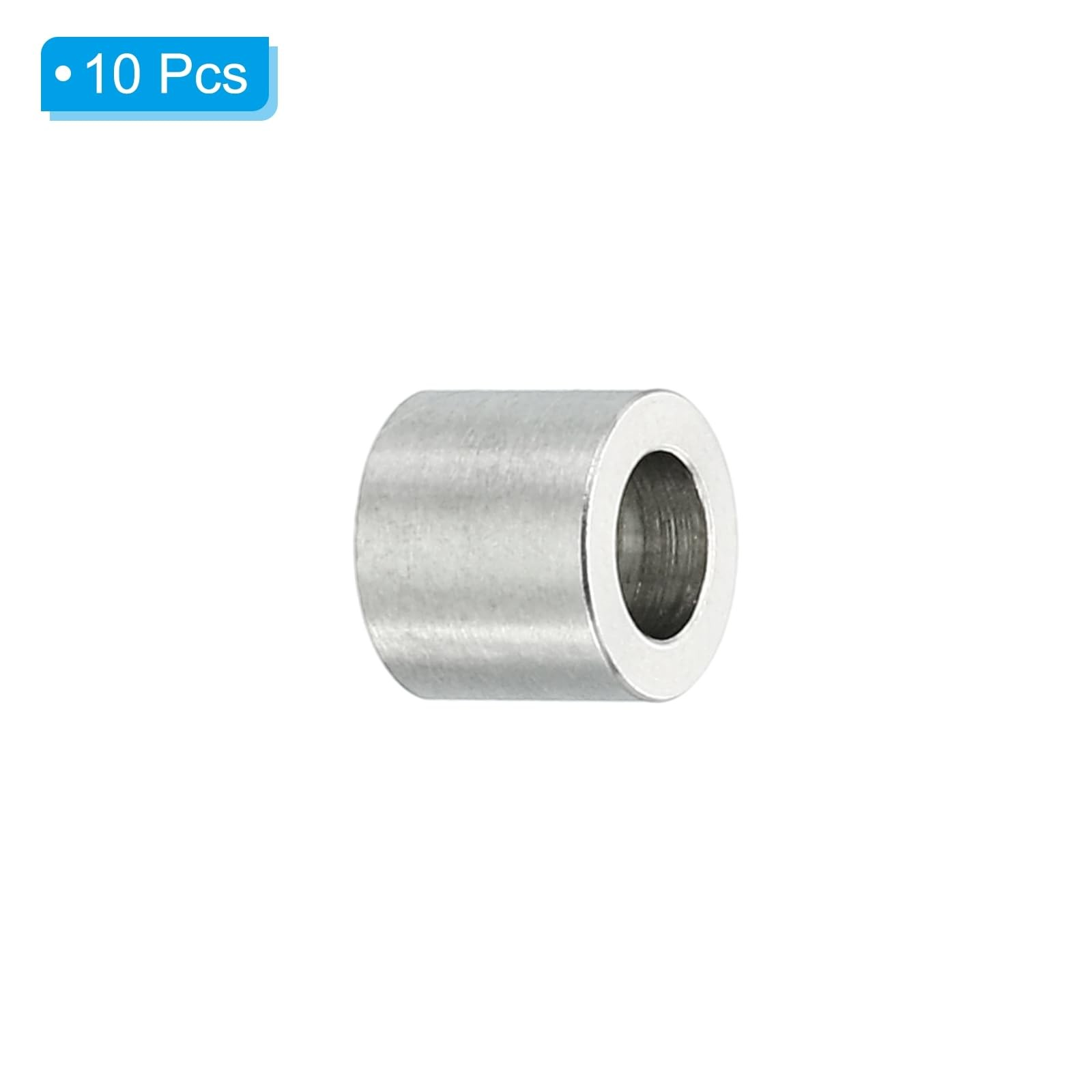 PATIKIL M4 Stainless Steel Spacers, 10 Pcs 4.1mm ID x 7mm OD x6mm L, Silver